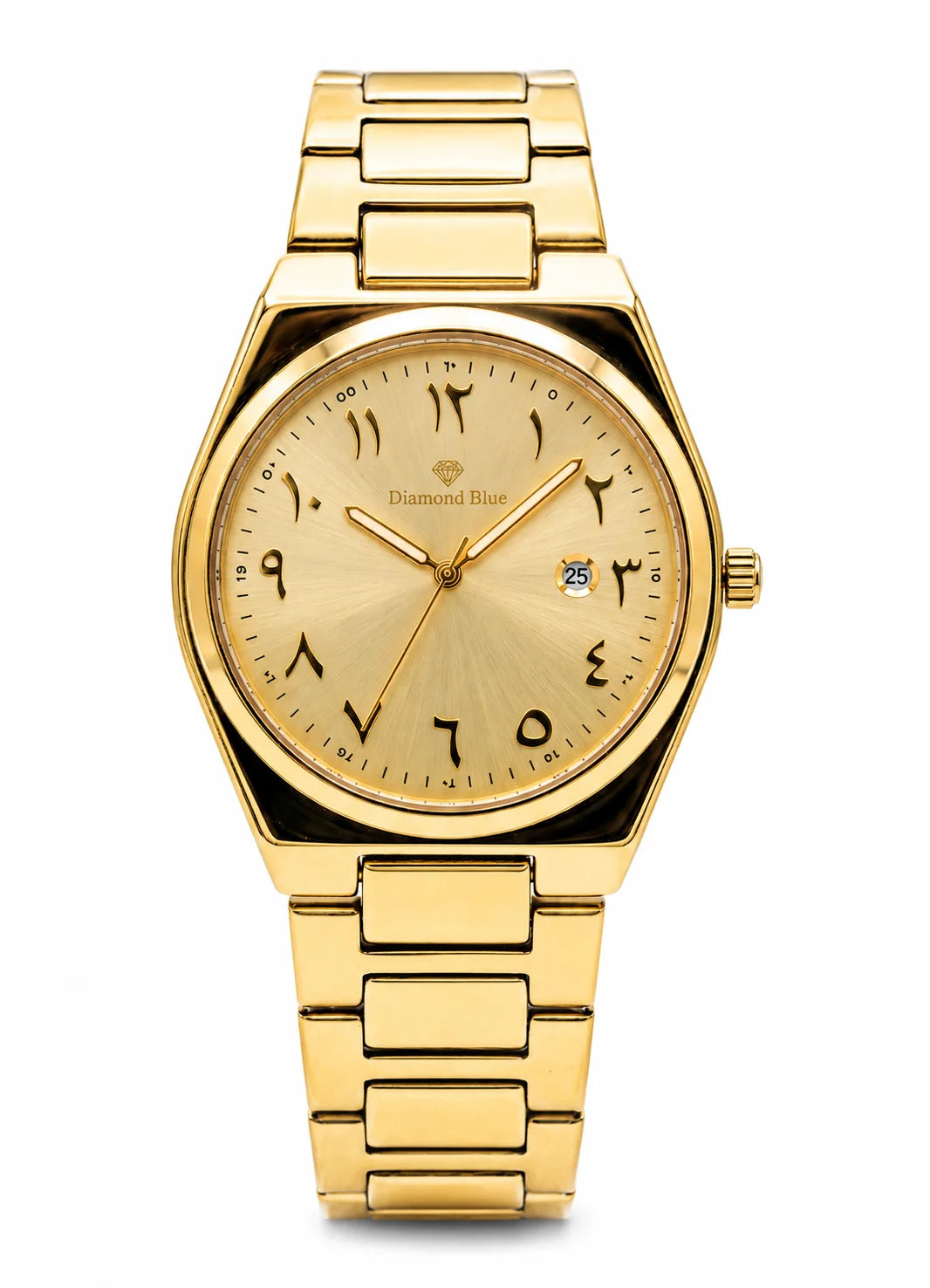 Original Diamond Blue DB-008 gold luxury men's watch with Arabic dial