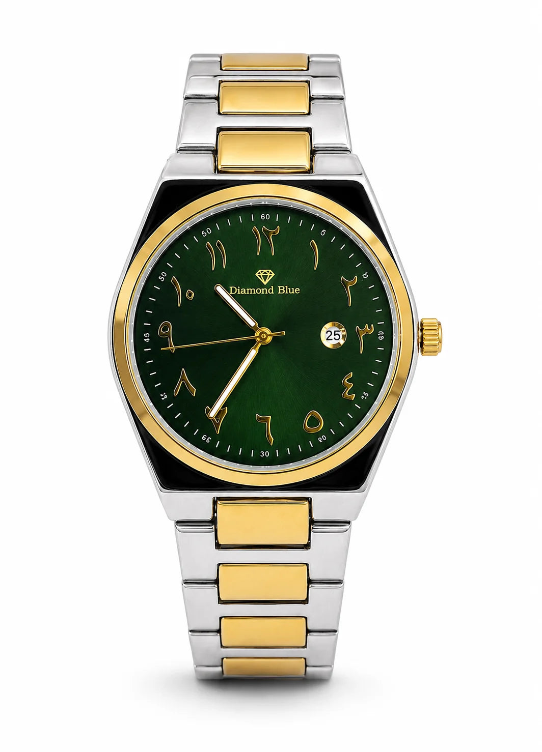 Diamond Blue DB-009 green Arabic numeral dial men's watch front view
