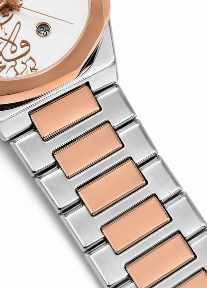 Diamond Blue DB-023 two-tone stainless steel rose gold bracelet detail