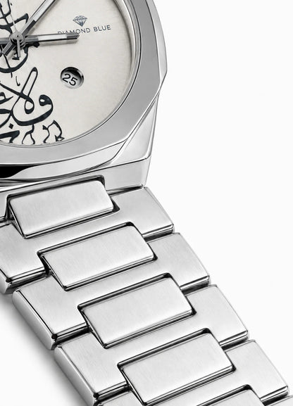Diamond Blue DB-024 silver stainless steel watch bracelet macro detail