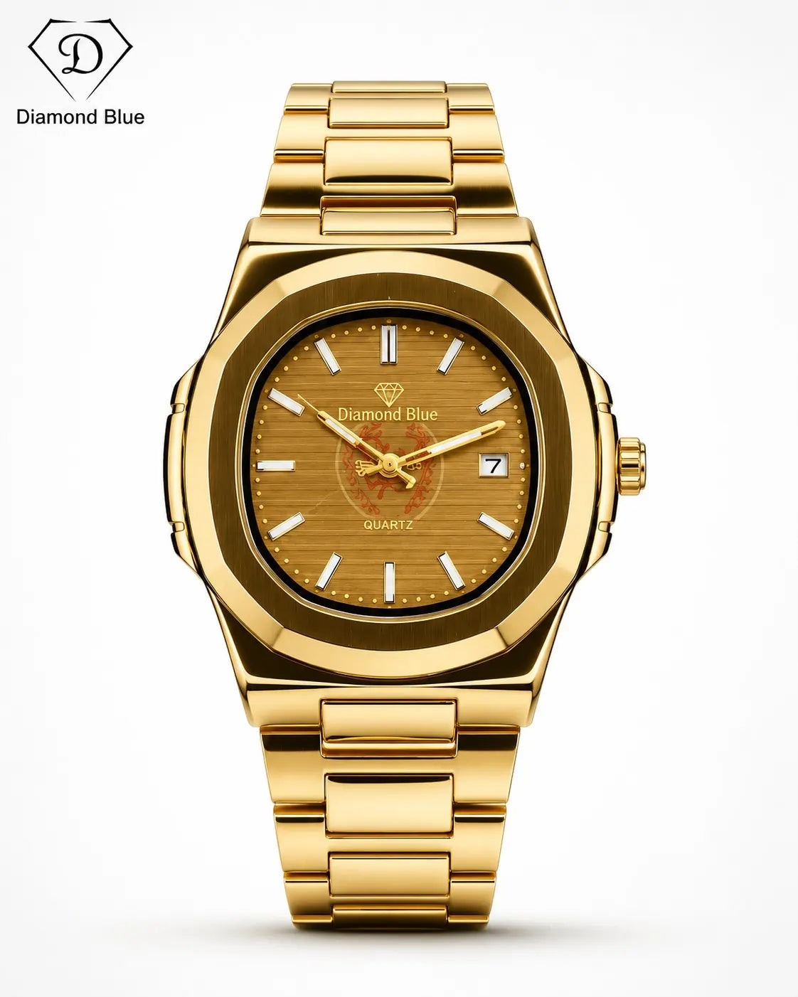 Diamond Blue Rose Gold Date Watch – Business Class D